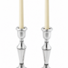 Elegant Mid-Sized Filigree Silver Candlesticks with Matching Tray