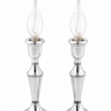 Elegant Mid-Sized Filigree Silver Candlesticks with Matching Tray