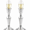 Elegant Mid-Sized Filigree Silver Candlesticks with Matching Tray