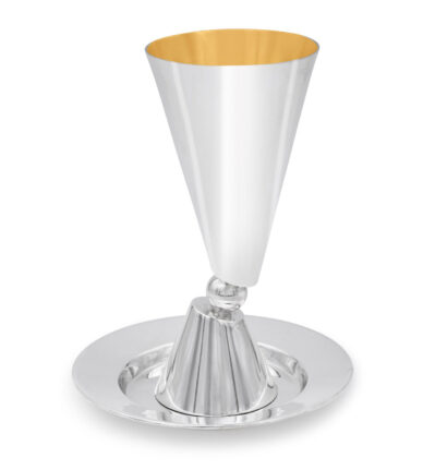 Classic Sterling Silver Smooth Kiddush Plate