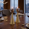 Medium Sterling Silver Cone Candle Holders with Big Brass Base
