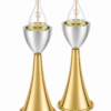 Medium Sterling Silver Cone Candle Holders with Big Brass Base