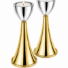 Medium Sterling Silver Cone Candle Holders with Big Brass Base