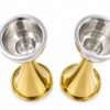 Medium Sterling Silver Cone Candle Holders with Big Brass Base