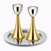 Medium Sterling Silver Cone Candle Holders with Big Brass Base