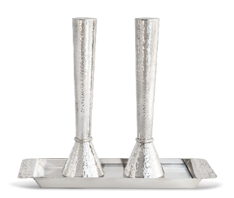 Wide Candlesticks Tray with Hammered Handles